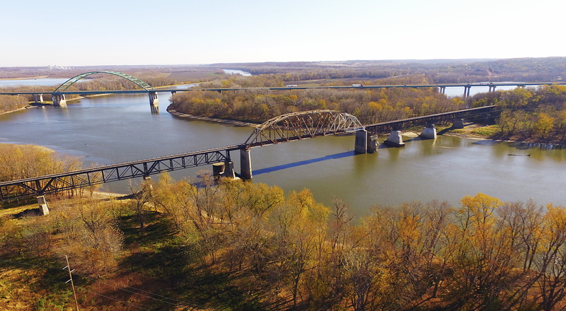 nature, Midwest, outdoors, river, architecture, bridge, aerial photography, surround, I-39, photo, landscape, trees, Bridges, Illinois, Rail Bridge, 4K