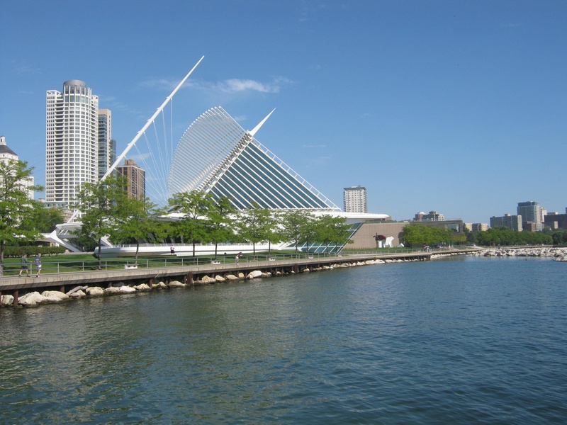 urban skyline, milwaukee, usa, building exterior, urban, no people, building, travel, skyscraper, landscape, skyline, sky, lake, architecture, clear sky