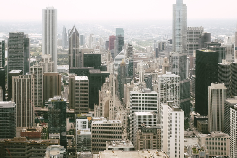 residential district, design, 4K, view, architecture, tall, chicago, crowd, industry, illinois, panorama, above, states, aerial, skyscraper, crowded, high
