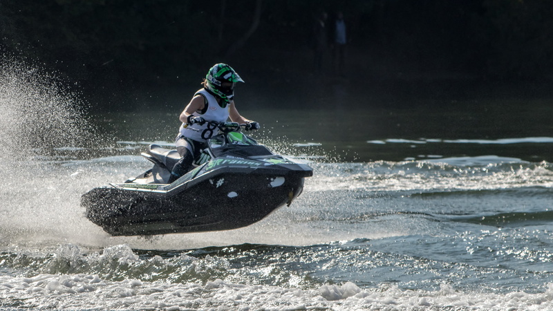 4K, splashing, motion, sport, positive emotion, crash helmet, nature, people, helmet, jetski race, river, moto sport, race, leisure activity, jet ski