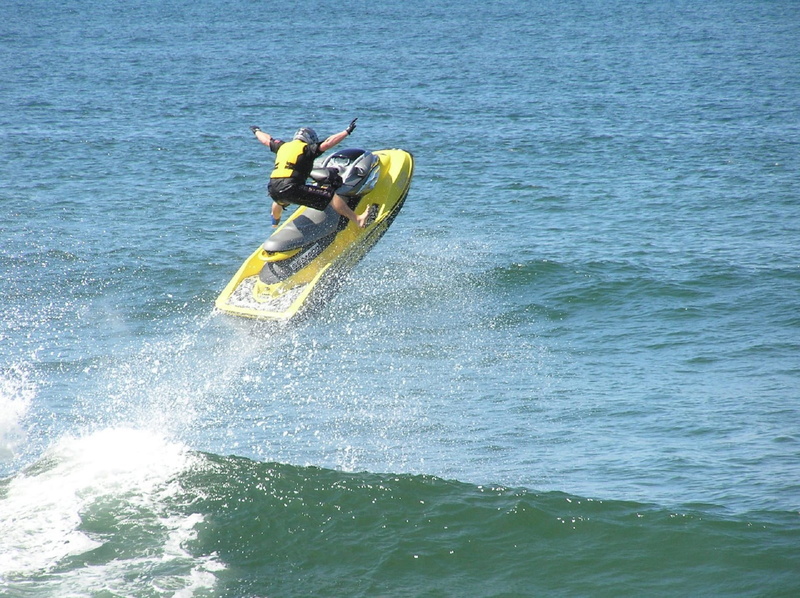 ocean, 1080P, day, waverunner, jumping, Speed, equipment, transport, one person, Jetski, extreme sports, real people, male, Jump, splashing, sport, sea