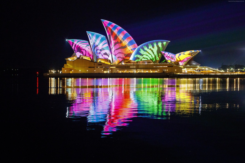 Australia, Sydney, night, Opera house, 2K, 4k