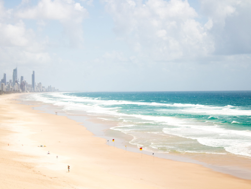 ocean, day, gold coast, beauty in nature, outdoors, sky, summer, scenics - nature, 4K, horizon over water, lifeguard, surf, waves, queensland, tranquility