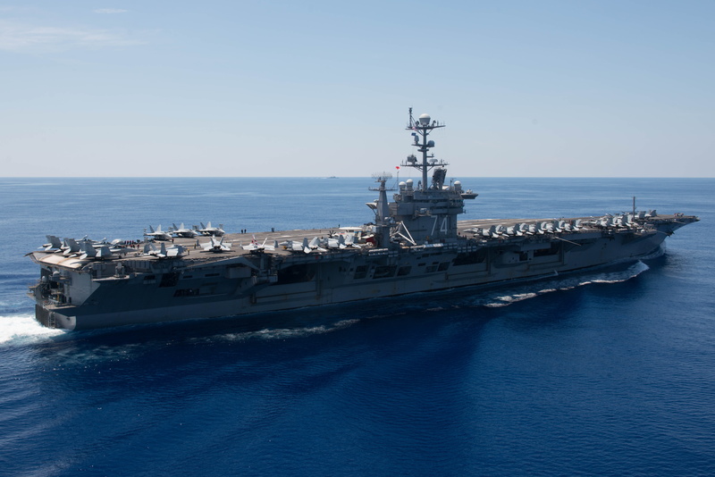 5K, aircraft carrier, McDonnell Douglas CF-18 Hornet, USS John C. Stennis (CVN-74), jet fighter, ship, military