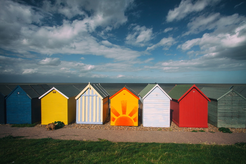 coastal, building, architecture, nature, land, beach huts, cloud - sky, coast, outdoors, side by side, sky, water, built structure, building exterior, beach