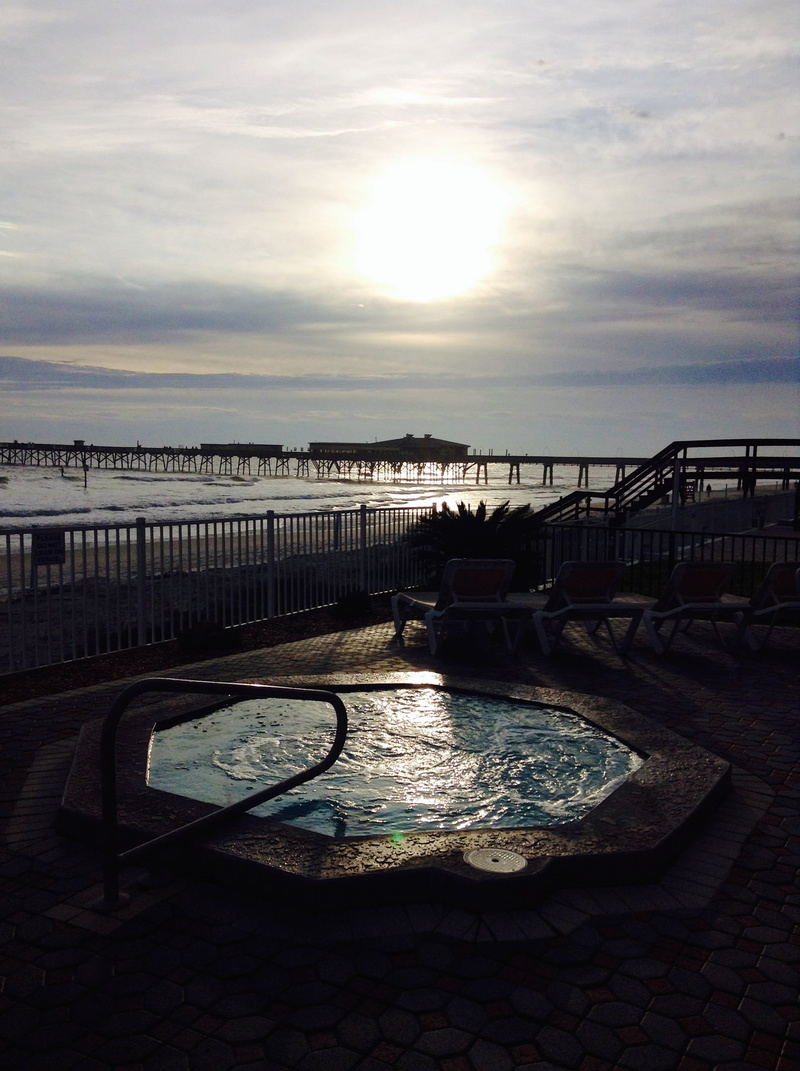 architecture, connection, pool, cloud - sky, oceanview, water, nature, luxury, seaside, clouds, footpath, railing, 2K, transportation, tranquility, beach