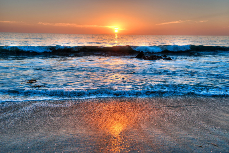 clouds, wave, sunset, 2K, Laguna Beach, USA, sea, California, the sky