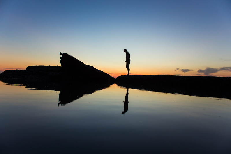 silhouette, outdoors, trip, sea, darkness, laguna, dusk, scenics - nature, laguna beach, landscape, shore, water, sunrise - Dawn, nature, holiday, full length