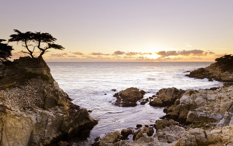 coastline, sunlight, landscape, rocks, no People, waters Edge, pacific Ocean, near, sunset, vacations, rock, wave, island, sand, sky, travel Destinations