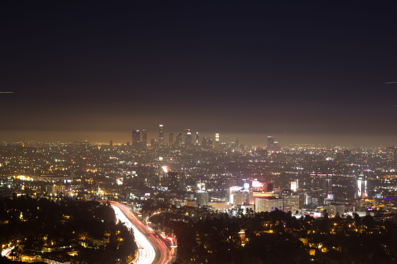 modern, night, long exposure, california, building, residential district, financial district, illuminated, high angle view, crowd, built structure, united states