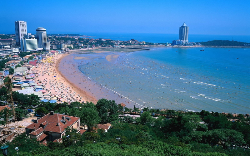 summer, tree, people, aerial View, bay, 1080P, uSA, no people, high, water, sun, cityscape, concrete, coastline, day, skyscraper, travel, modern, nature