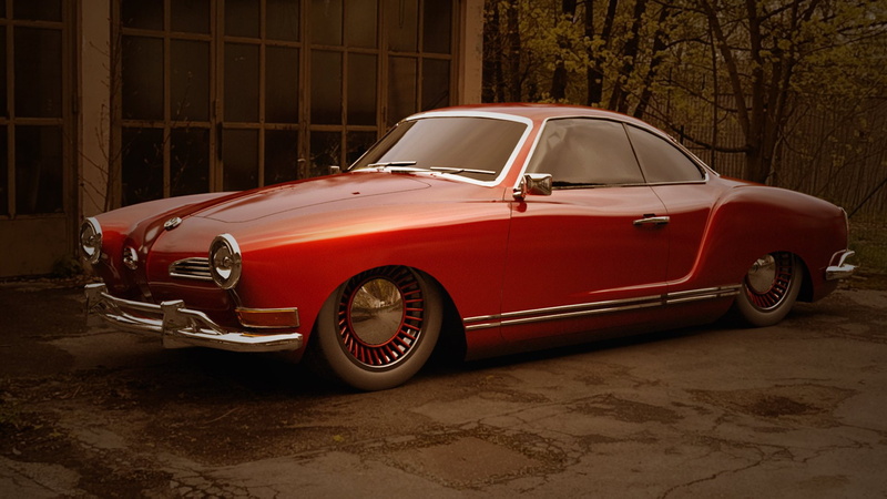 motor vehicle, stationary, no people, Volkswagon, architecture, volkswagen, Tuning, Socal, red, Karmann, vintage car, convertible, metal, car, profile view
