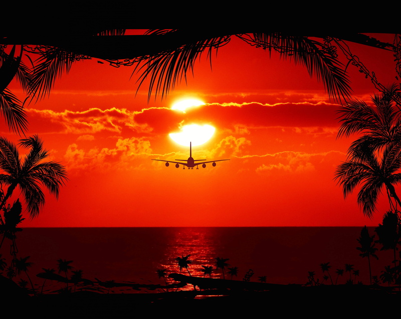 outdoors, PhotoGraphics, Summer, beauty in nature, sea, transportation, Tropical, sky, HolidayDestination, Ocean, Symbol, red, horizon, Seasons, tropical climate
