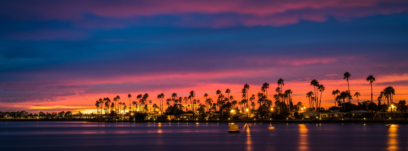 diego, Water, California, sandiego, tree, waterfront, Sony, outdoors, United States, Palm, Orange, dramatic sky, longexposure, tranquil scene, night, Blue