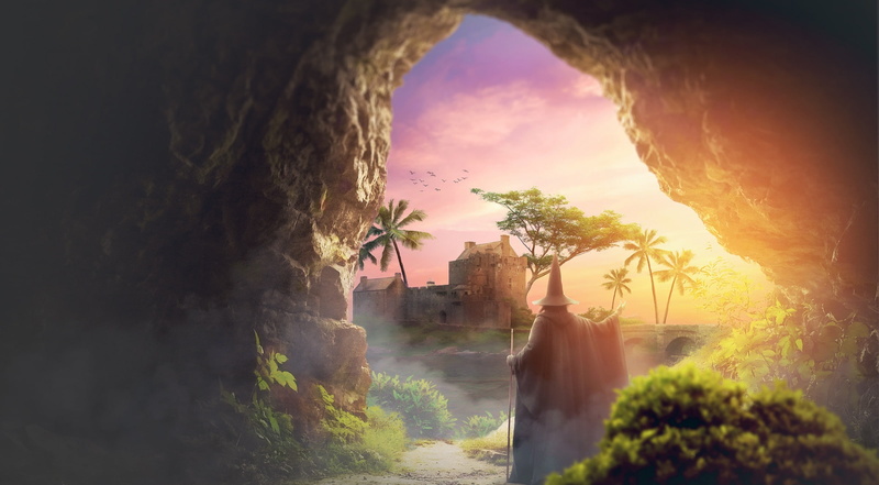 tree, lifestyles, nature, paradiseofcreativity, palmtrees, plant, 1080P, tranquility, parimal, outdoors, dream, tranquil scene, home, Creative, Cave, photomanipulation