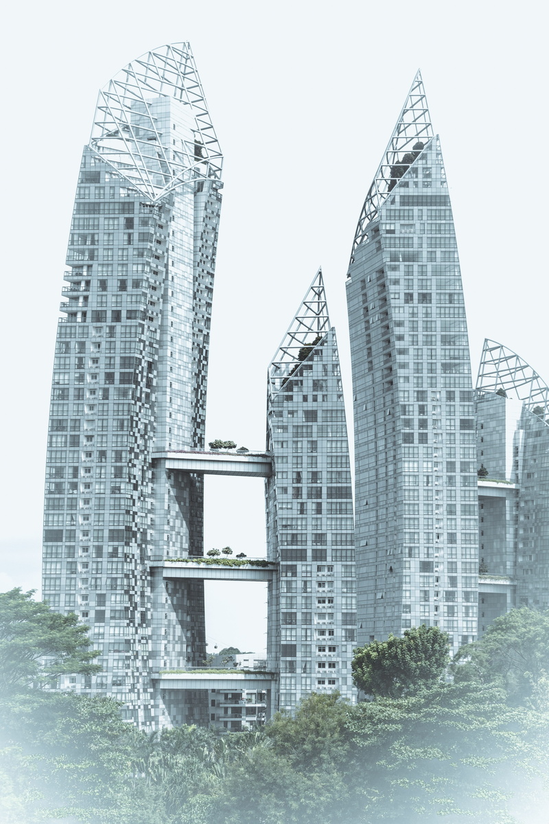 built structure, day, architecture, no people, tourism, tall - high, skyscraper, singapore, nature, street, low angle view, travel destinations, office building exterior