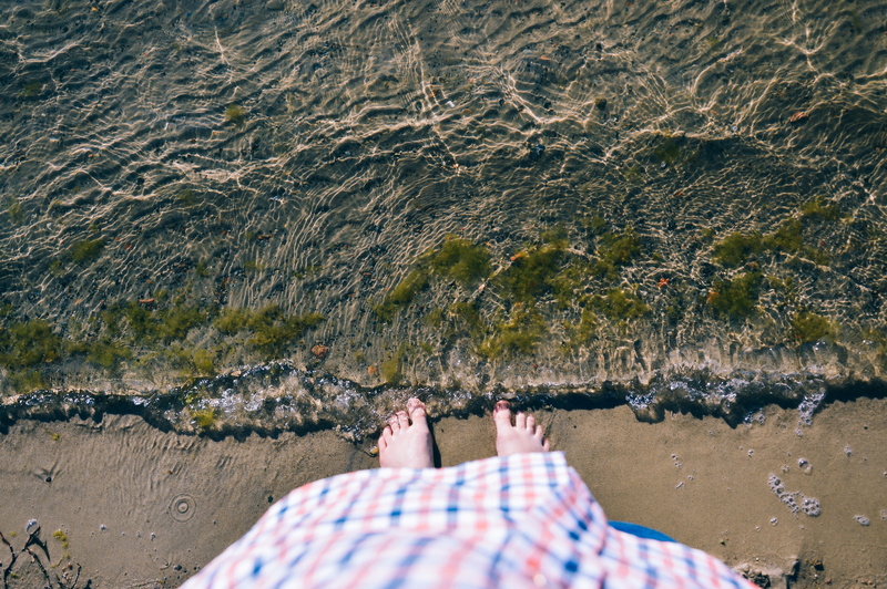 4K, nature, waves, leisure activity, beach, standing, human limb, real people, body part, seaweed, outdoors, human foot, one person, sea, personal perspective