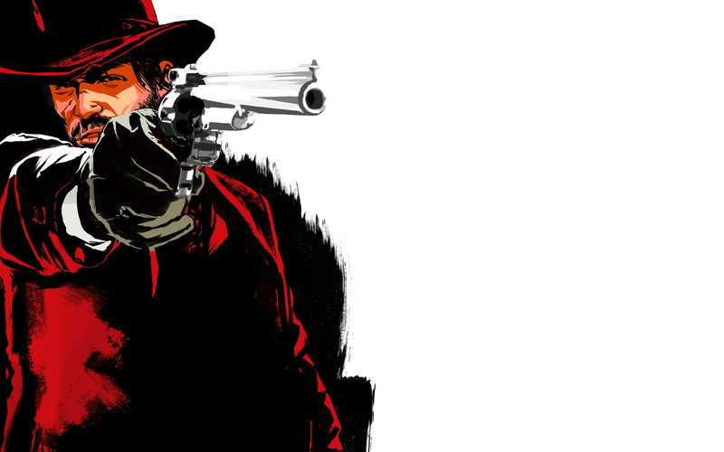 red, redemption, dead, 2K, video games, revolver, white, hd, cowboy