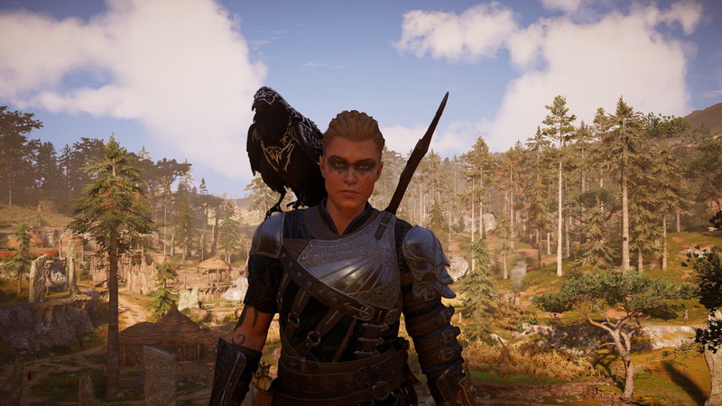1080P, Eivor, Assassins Creed: Valhalla, tattoo, raven