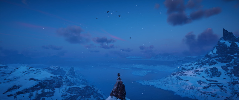 landscape, blue, Assassins Creed: Valhalla, clouds, 2K, sky, Eivor, Assassins Creed