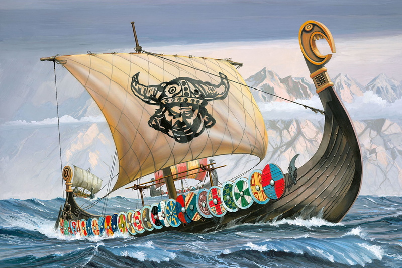 1080P, Bokeh, Artistic, Viking, Drakkar, Viking Ship, Painting, Sea