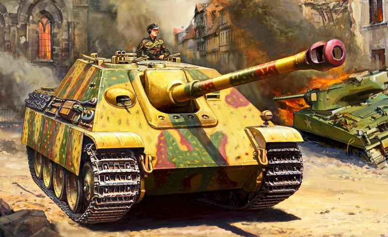 class tank destroyers, Germany, The second World war, WW2, SAU, Painting, Jagdpanther, 1080P