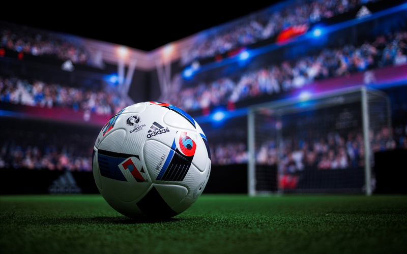 2016, euro, night, Football, soccer ball, white, outdoors, ball, group of people, soccer team, incidental people, focus on foreground, grass, soccer field