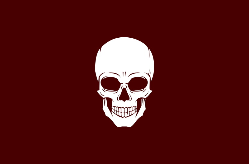 dark background, bones, skull, 2K, red, Skull and Bones