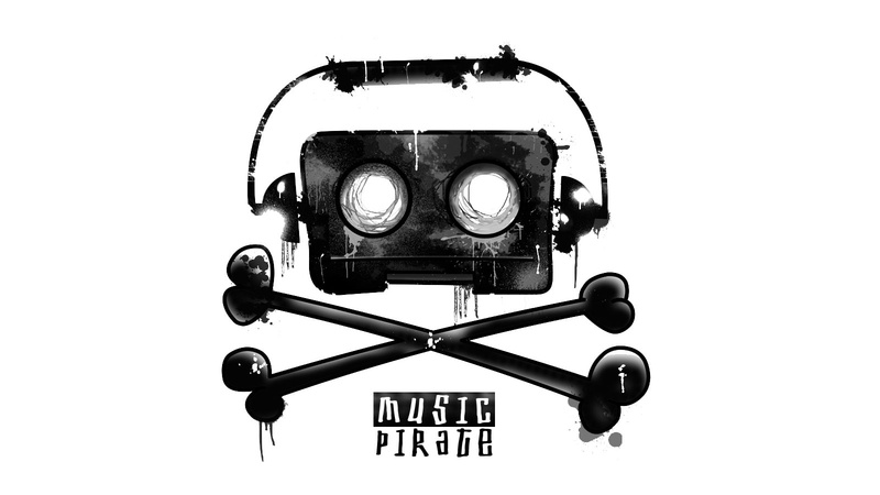 black, tape, music, white, 720P, hd, pirate, logo, crossbone