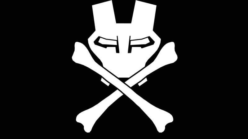 bw, white, logo, hd, black, 1080P, cartoon/comic, iron, man, crossbones