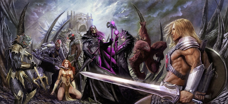 Merman, Nebezial, He-Man, sword, warrior, fantasy, artwork, Evelynn, Trapjaw, Triclops, artist, magic, monsters, castle, digital art, fantasy art, shield