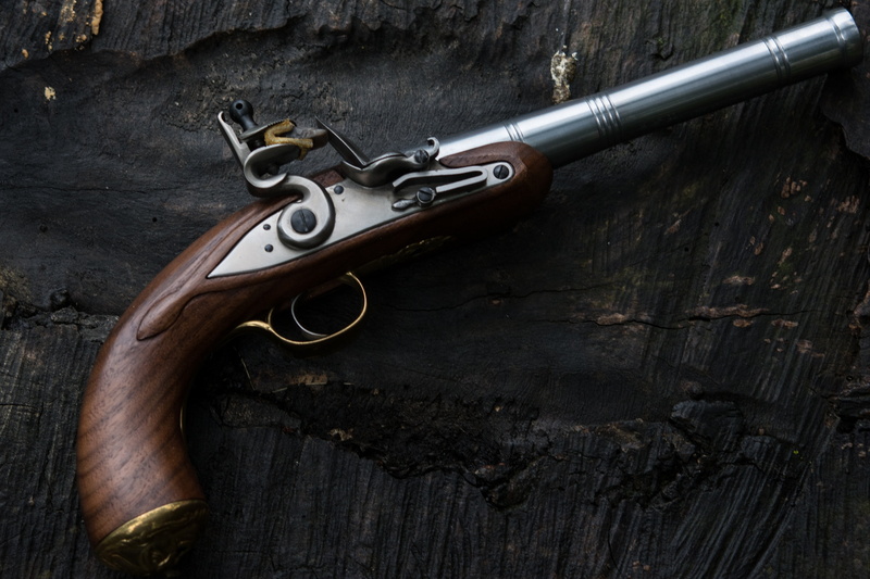 flint, macro, Gun Queen Anne, 2K, Queen Anne pistol