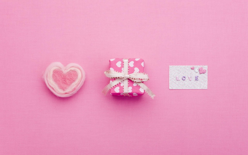 pink, notes, words, love, 3d and abstract, items, 1080P, lovely, heart, gift