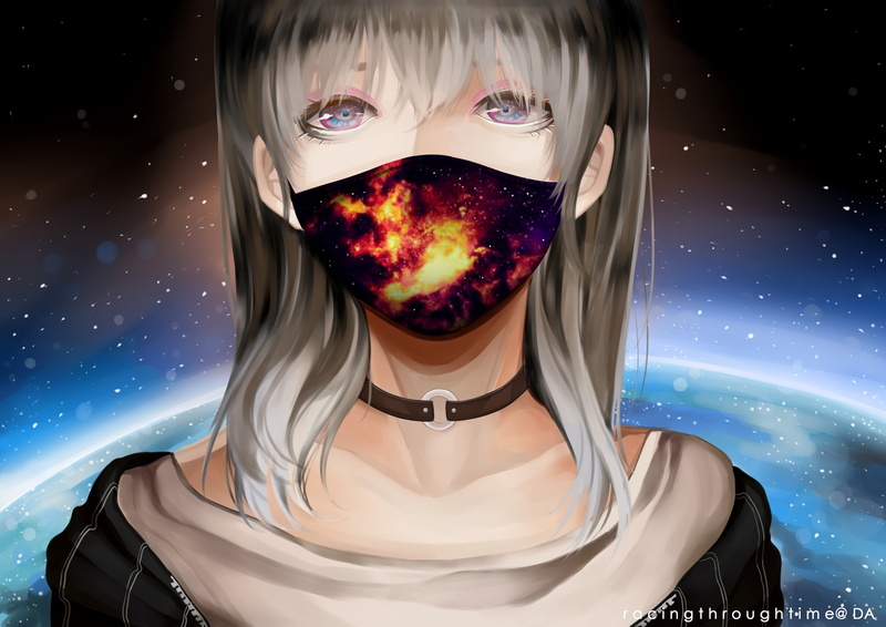  sunglasses, bandanas, sky, young men, mask, Earth, girl, looking at viewer, young adult, glasses, leisure activity, lifestyles, digital, casual clothing