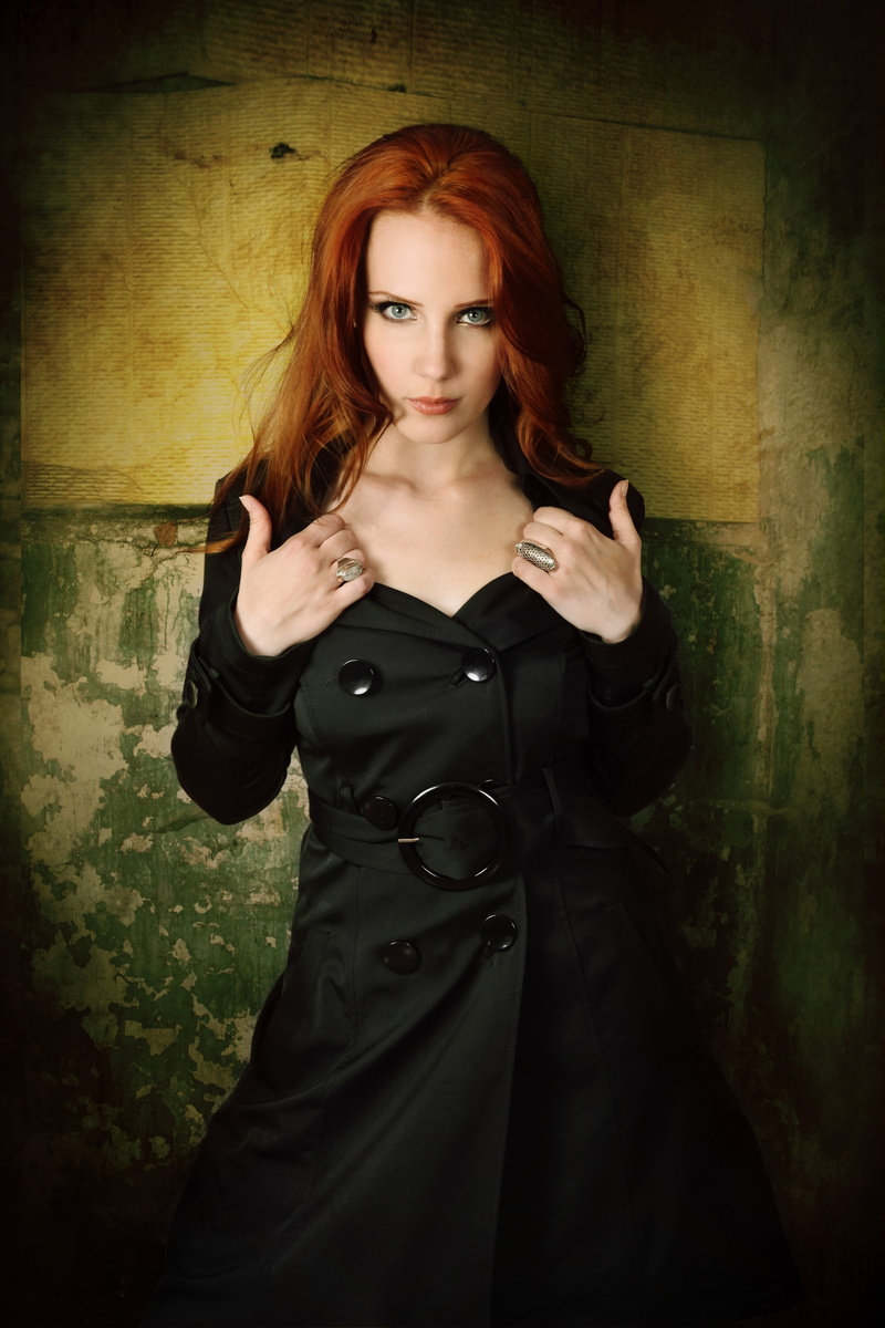 music, redhead, black clothing, blue eyes, women, Black clothes, 2K, Simone Simons, symphonic metal, alternative subculture, metalheads, Dutch, heavy metal
