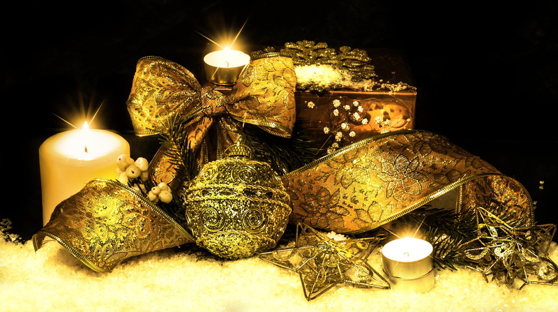 decoration, asterisk, still life, lighting equipment, heat - temperature, Christmas decorations, holiday, tape, gold, fire, no people, baubles, christmas ornament