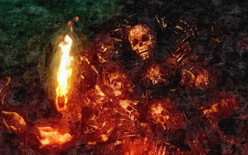 artwork, 720P, digital art, video games, land, fire, firewood, camping, Dark Souls, night, orange color, Nito, no people, burning, heat - temperature