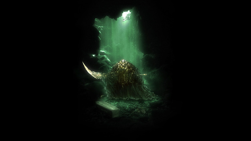 outdoors, marine, video games, 1080P, animal, underwater, animals in the wild, dark, one person, sea, water, swimming, sea life, copy space, Dark Souls