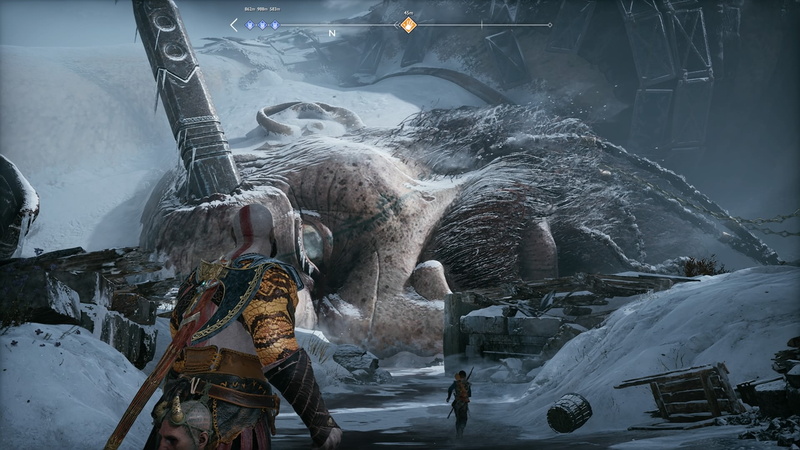 architecture, industry, real people, built structure, Kratos, outdoors, 1080P, snowcapped mountain, Atreus, one person, God of War, God of War (2018)