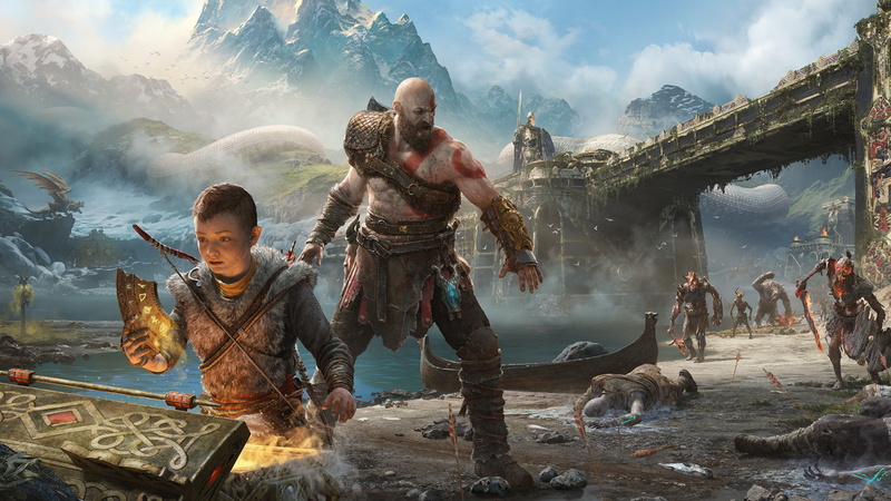 Kratos, 1080P, god, Atreus, and, war