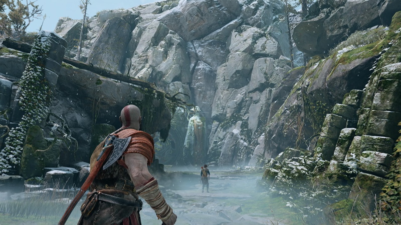 nature, God of War (2018), rock formation, beauty in nature, mountain, leisure activity, river, Kratos, rear view, outdoors, rock - object, lifestyles