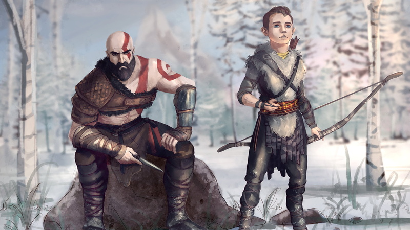Kratos (God Of War), Atreus (God Of War), God of War (2018), God of War, 4K