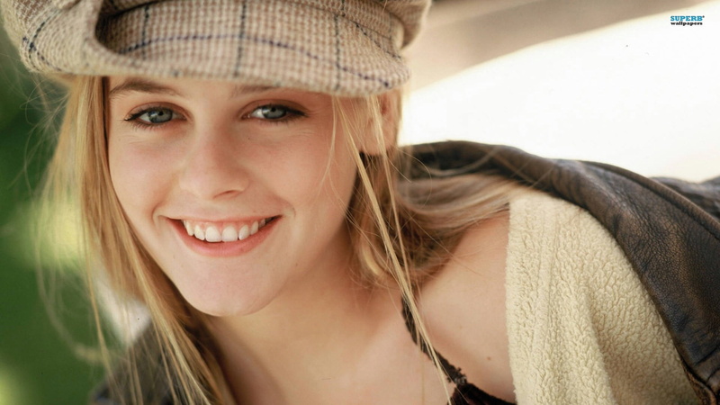 long hair, one person, headshot, women, Alicia Silverstone, human hair, young adult, looking at camera, human face, emotion, blond hair, beautiful woman