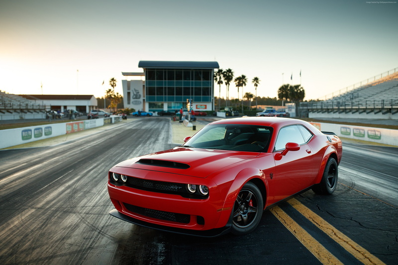red, Dodge Challenger SRT Demon, 2017 New York Auto Show, 2K