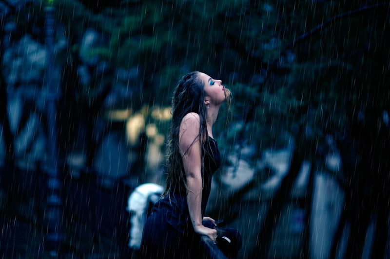 tattoo, wet, girl, 1080P, passion, rain, Liberation, Alessandro Di Cicco