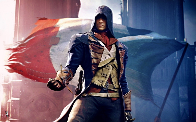 assassins creed unity arno dorian video games, indoors, hair, black hair, portrait, women, hairstyle, real people, clothing, beautiful woman, front view