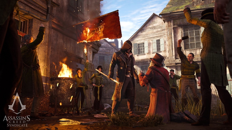 real people, Assassins Creed: Syndicate, people, Jacob Frye, architecture, building exterior, building, standing, women, fire, adult, 1080P, leisure activity
