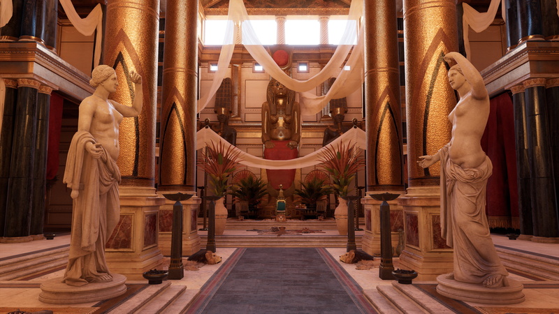 building, sculpture, representation, Assassins Creed, statue, architectural column, religion, no people, Bayek, spirituality, belief, place of worship