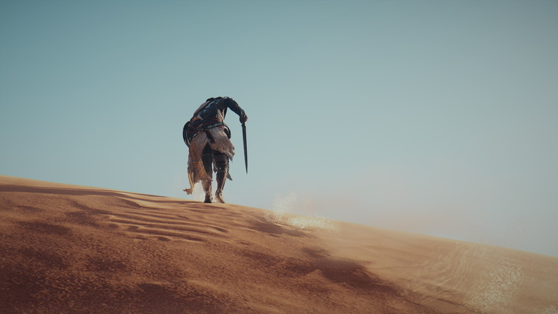 Bayek, video games, leisure activity, scenics - nature, lifestyles, sky, Ubisoft, one person, 4K, landscape, day, climate, copy space, land, full length