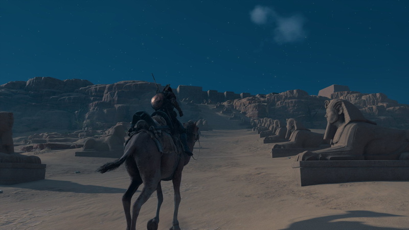 sculpture, animal, Assassins Creed: Origins, 1080P, scenics - nature, real people, travel destinations, sky, Assassins creed Origins, mountain, lifestyles